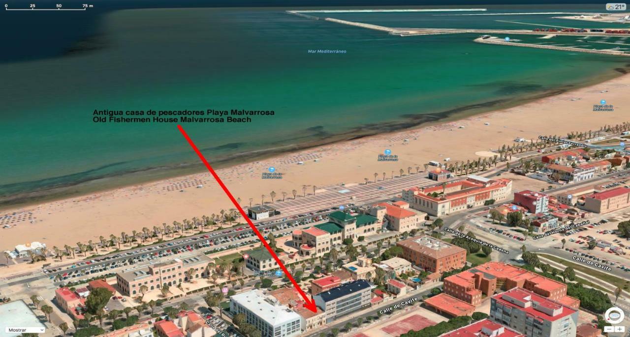 Old Fisherman'S House In Malvarrosa Beach Valencia Buitenkant foto